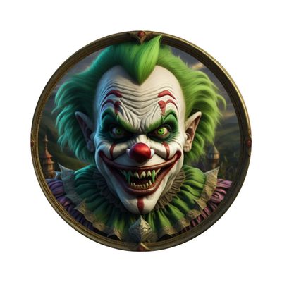 Creepy Scary Clown Halloween Round Metal Sign