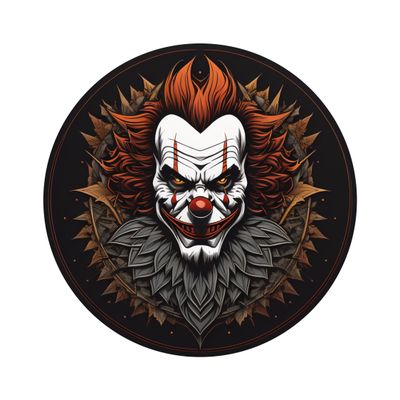 Creepy Scary Clown Halloween Round Metal Sign