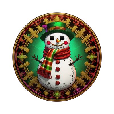 Snowman Christmas Round Metal Sign