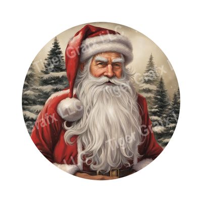 Classic vintage Santa Claus Christmas Round Metal Sign