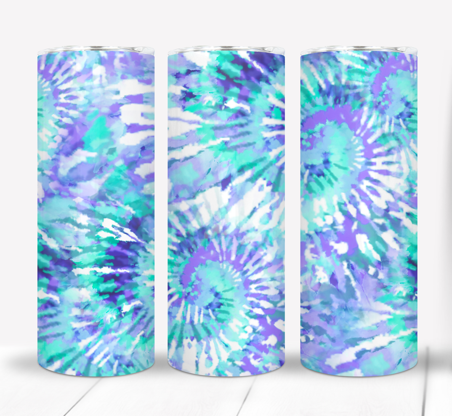 Blue and Purple Tie Dye 20 ounce Skinny Tumbler