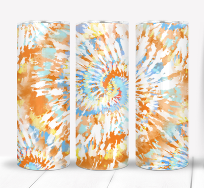 Blue and Orange Tie Dye 20 ounce Skinny Tumbler