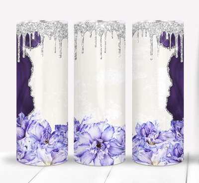 Purple Flowers Floral 20 ounce Skinny Tumbler