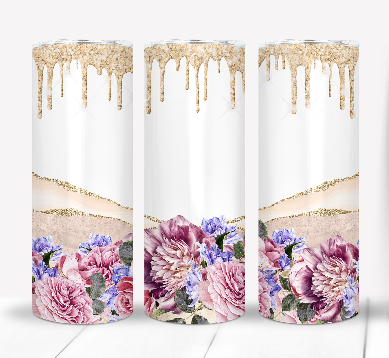 Flowers Floral 20 ounce Skinny Tumbler
