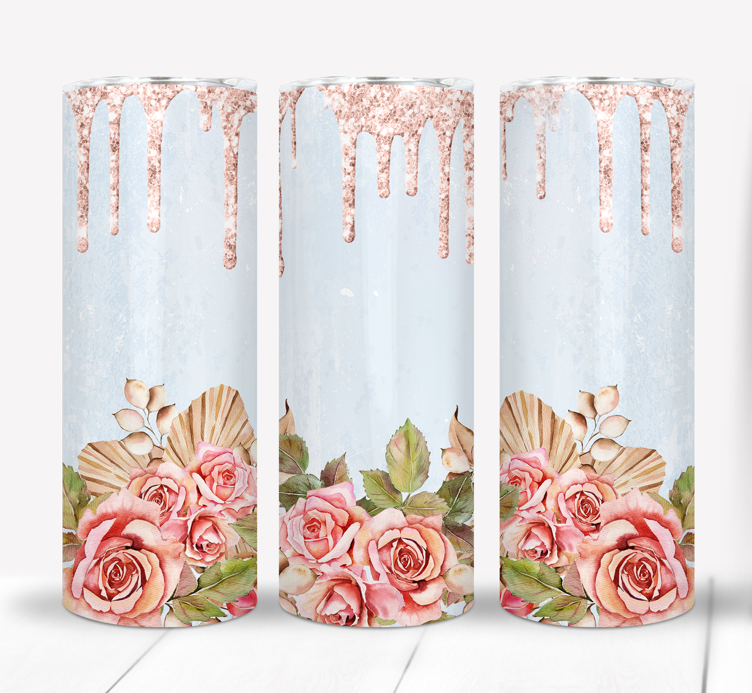Pink Flowers Floral 20 ounce Skinny Tumbler