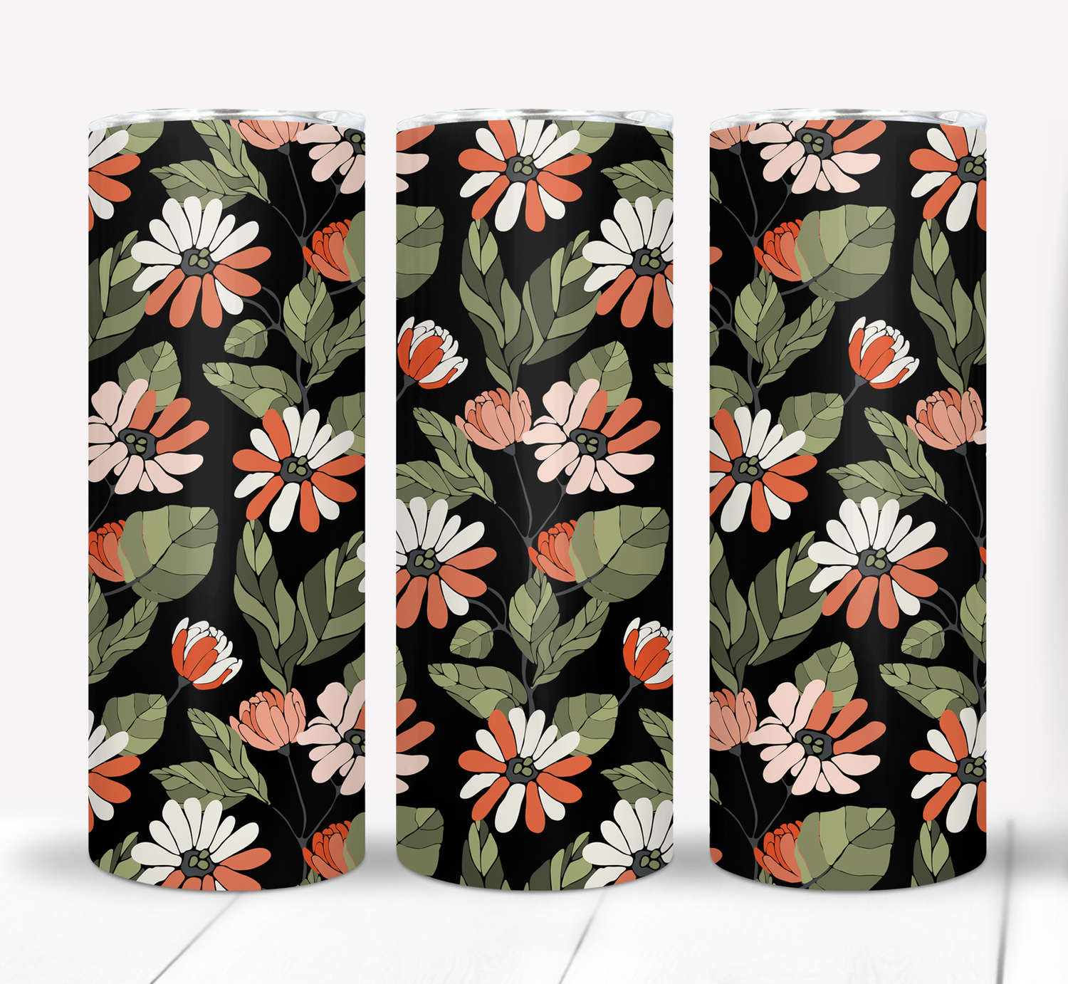 Flowers Floral 20 ounce Skinny Tumbler