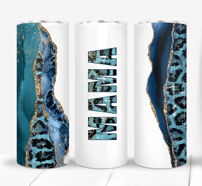 Blue Leopard Print MAMA Mother&#39;s Day Gift 20 ounce Skinny Tumbler