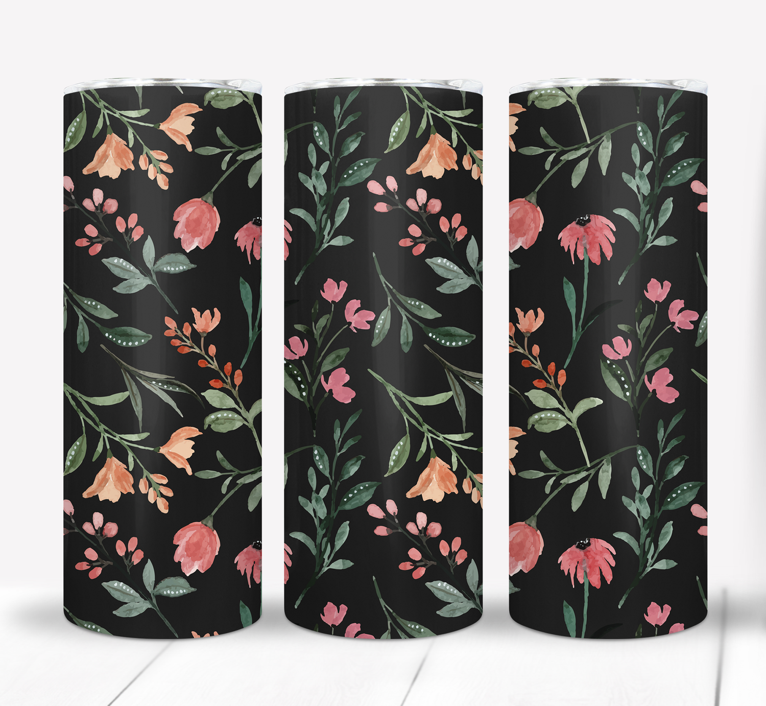 Flowers Floral 20 ounce Skinny Tumbler