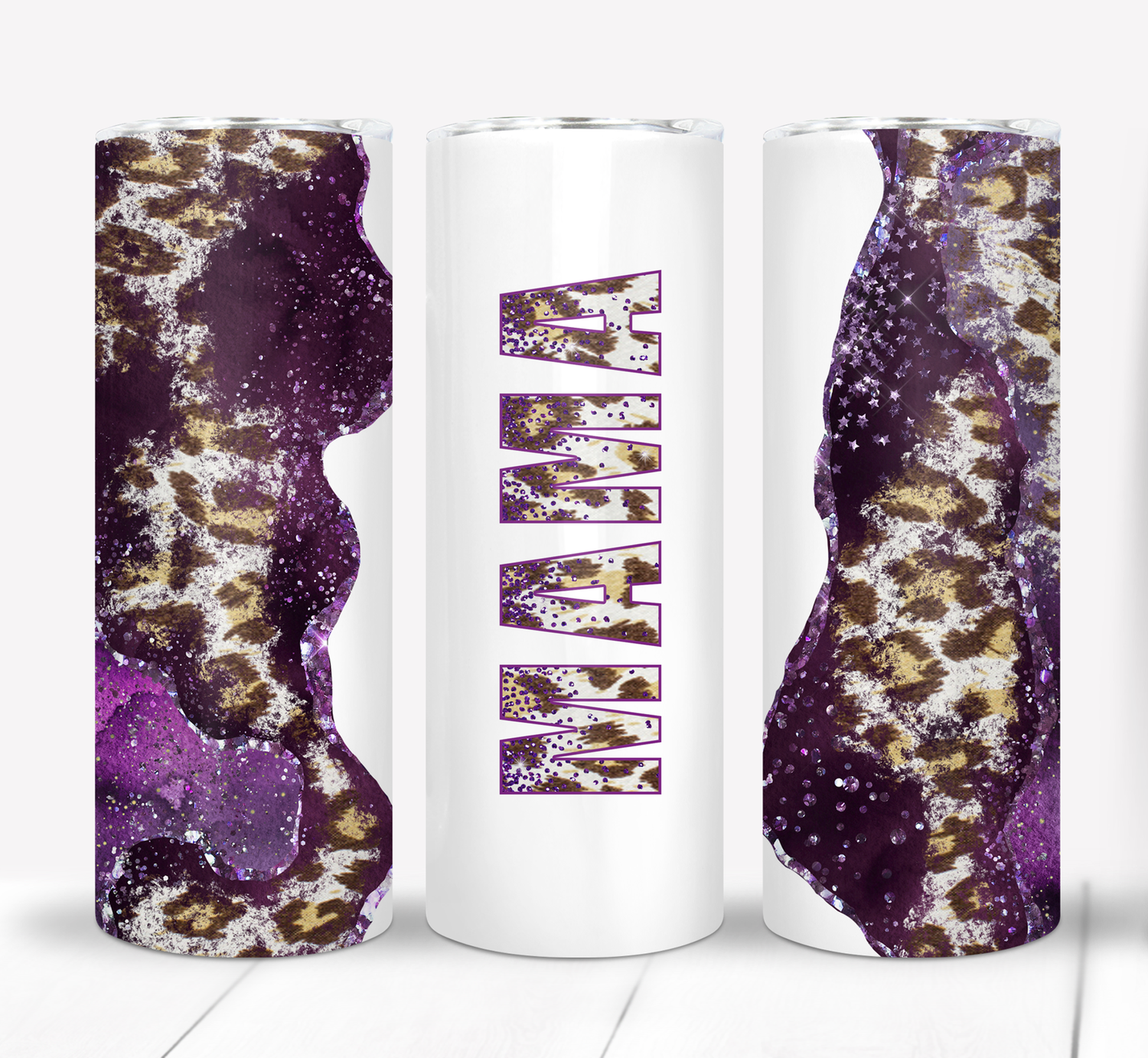 Purple Leopard Print MAMA Mother&#39;s Day Gift 20 ounce Skinny Tumbler