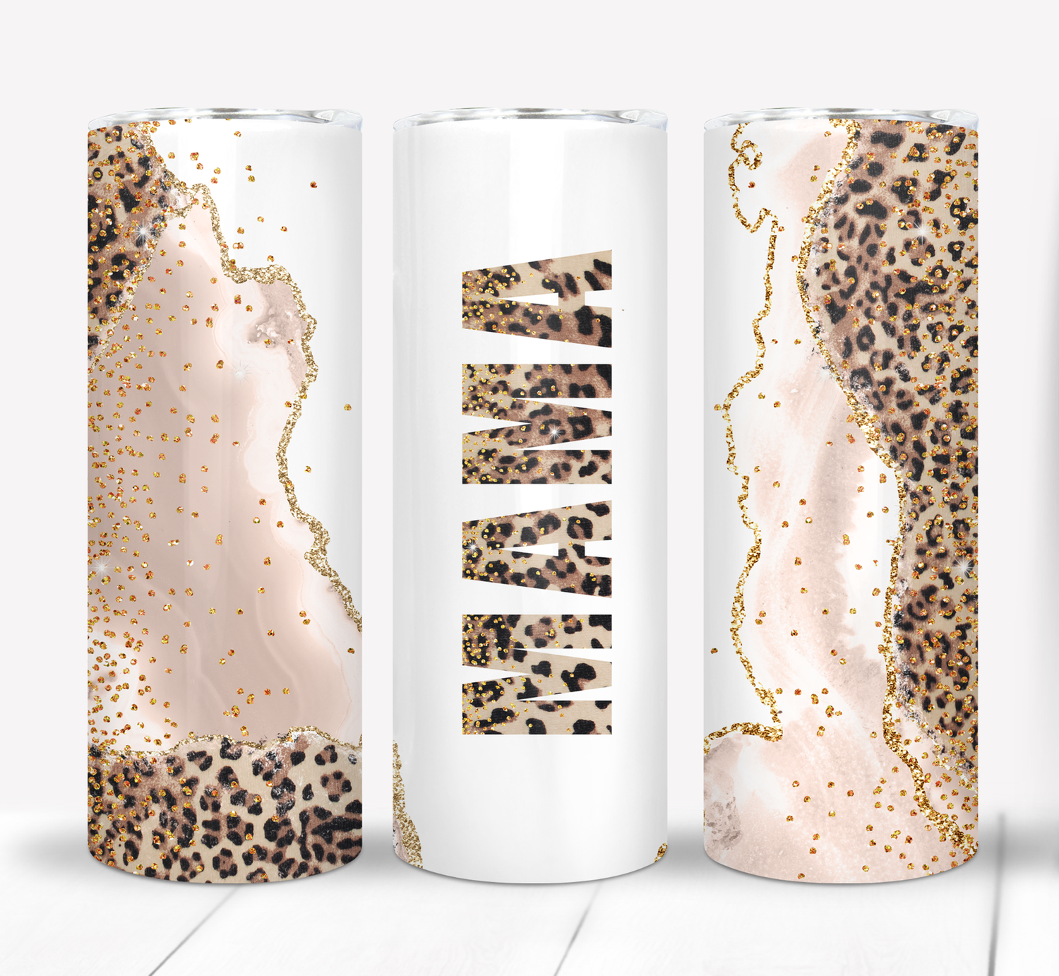 Champagne Leopard Print MAMA Mother&#39;s Day Gift 20 ounce Skinny Tumbler