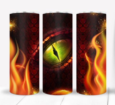 Dragon Eye and Flames 20 ounce Skinny Tumbler