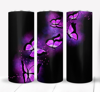 Purple Butterflies 20 ounce Skinny Tumbler