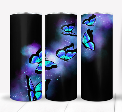 Blue Butterflies 20 ounce Skinny Tumbler