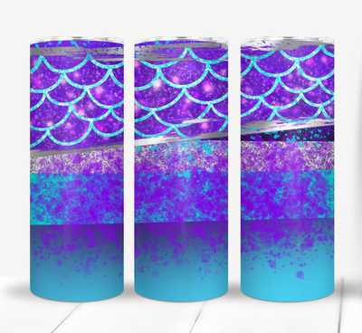 Blue and Purple Mermaid Scales 20 ounce Skinny Tumbler