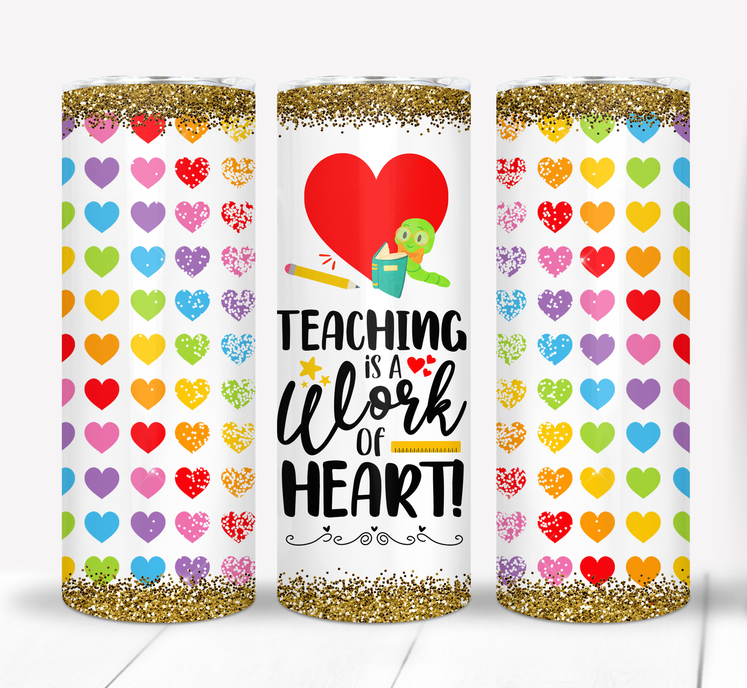 Teaching is a work of Heart Teacher Gift 20 ounce Skinny Tumbler
