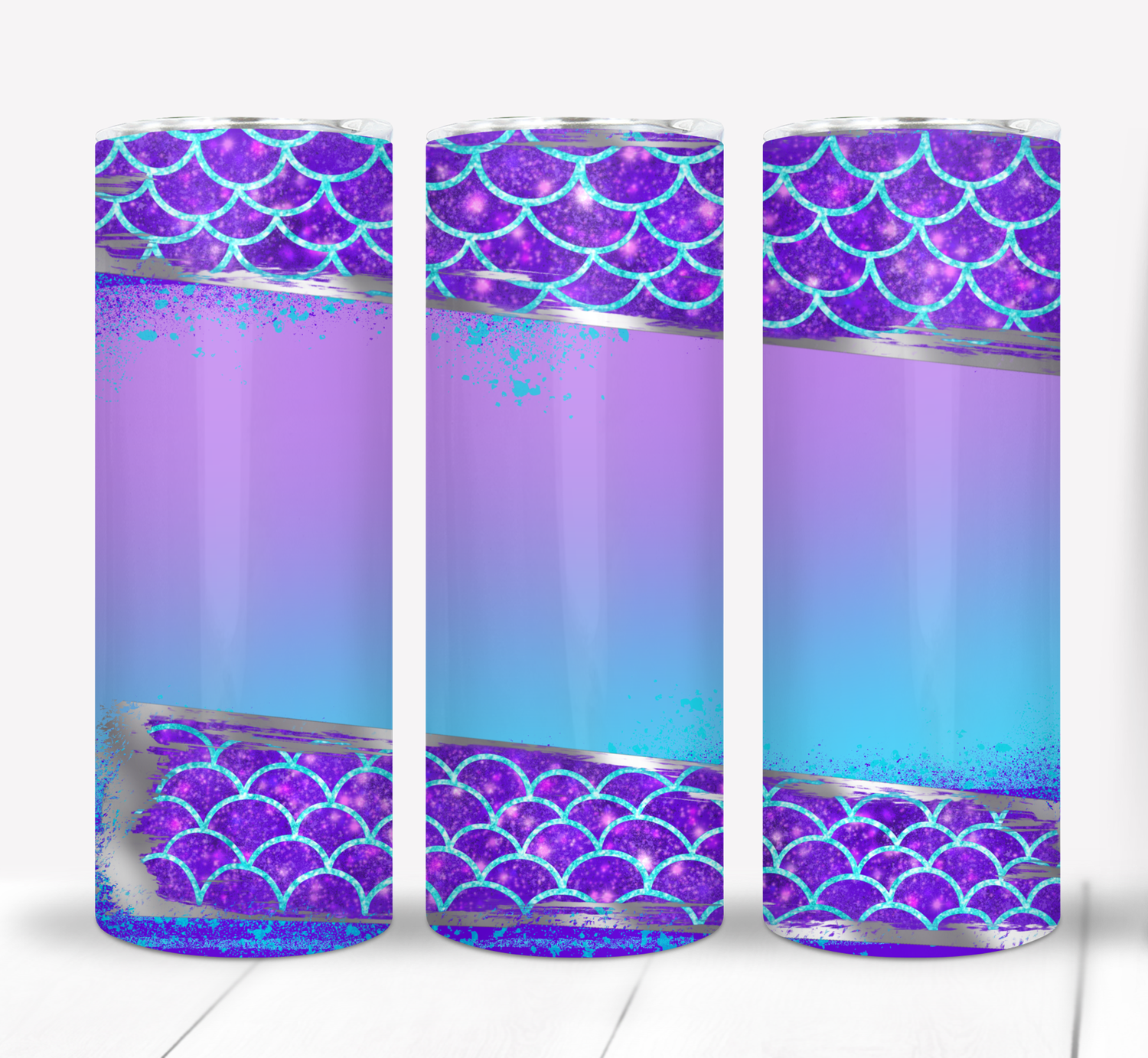 Blue and Purple Mermaid Scales 20 ounce Skinny Tumbler