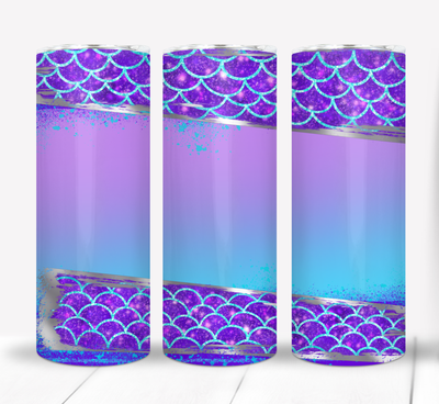 Blue and Purple Mermaid Scales 20 ounce Skinny Tumbler