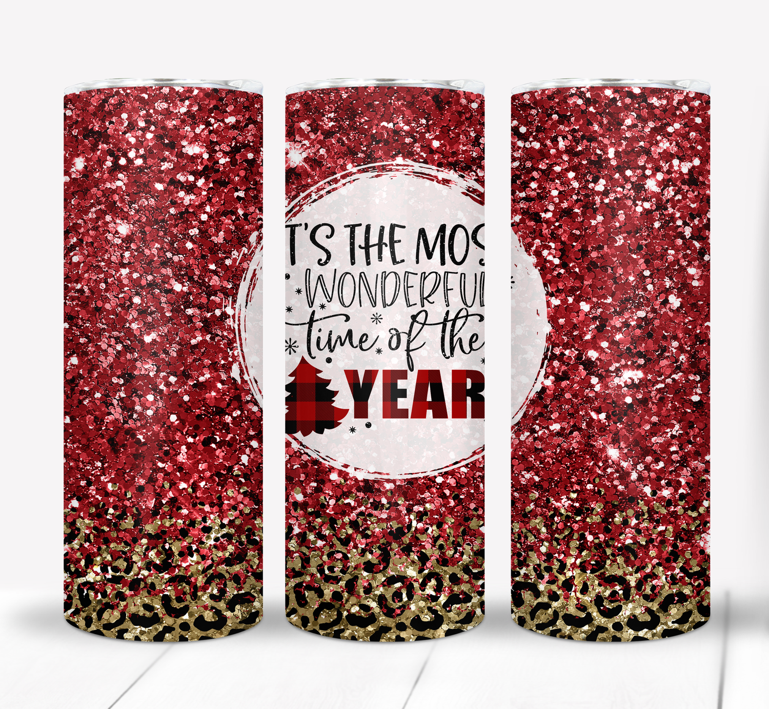 Most Wonderful Time of Year Christmas 20 ounce Skinny Tumbler