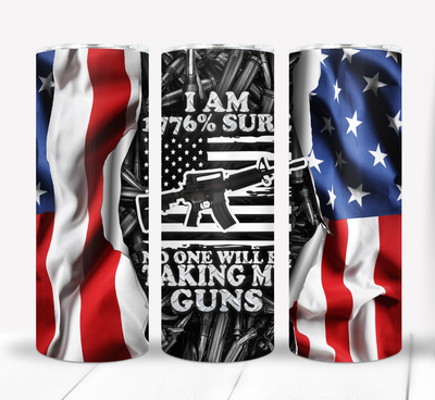 Patriotic 2nd Amendment American Flag 20 ounce Skinny Tumbler