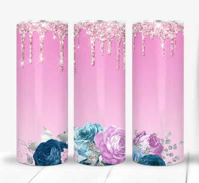 Pink with Roses 20 ounce Skinny Tumbler