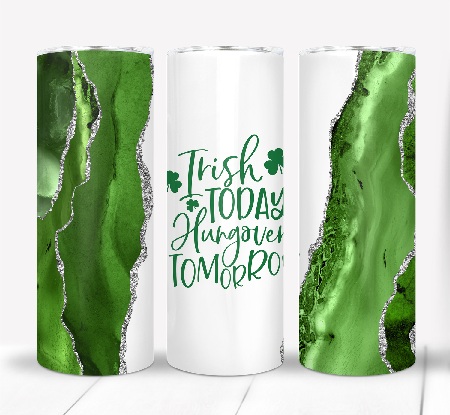 Irish today Hungover tomorrow pub crawl St Patrick&#39;s Day 20 ounce Skinny Tumbler