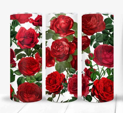 Red Roses Floral 20 ounce Skinny Tumbler