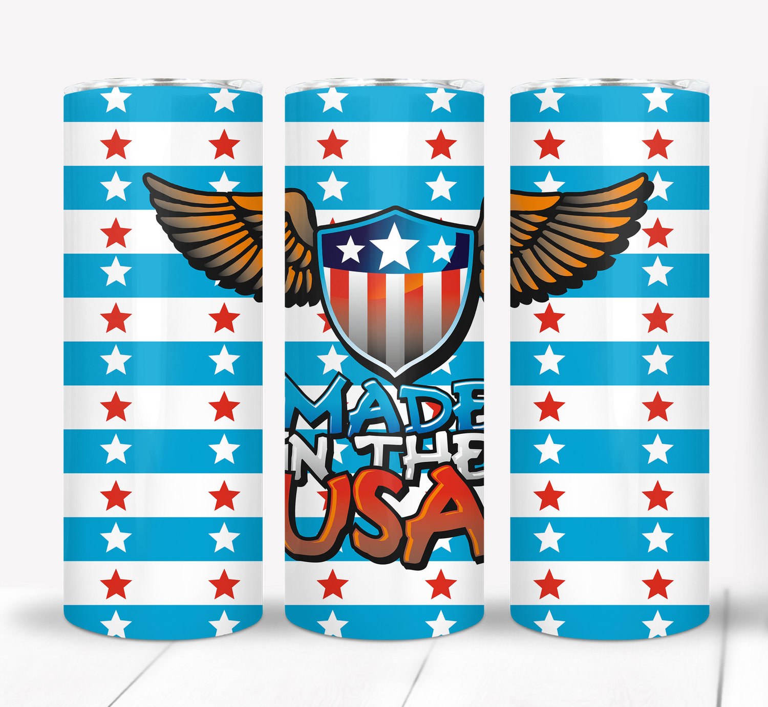 Made in the USA 4th of July Independence Day Patriotic 20 ounce Skinny Tumbler