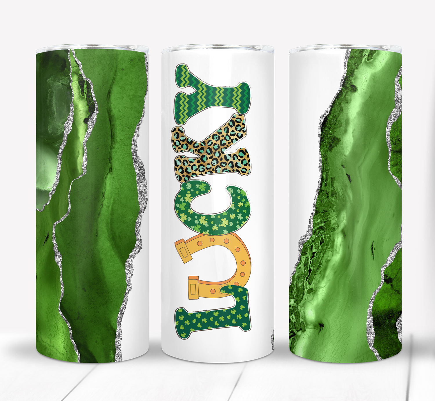 Lucky Horseshoe Irish St Patrick&#39;s Day 20 ounce Skinny Tumbler