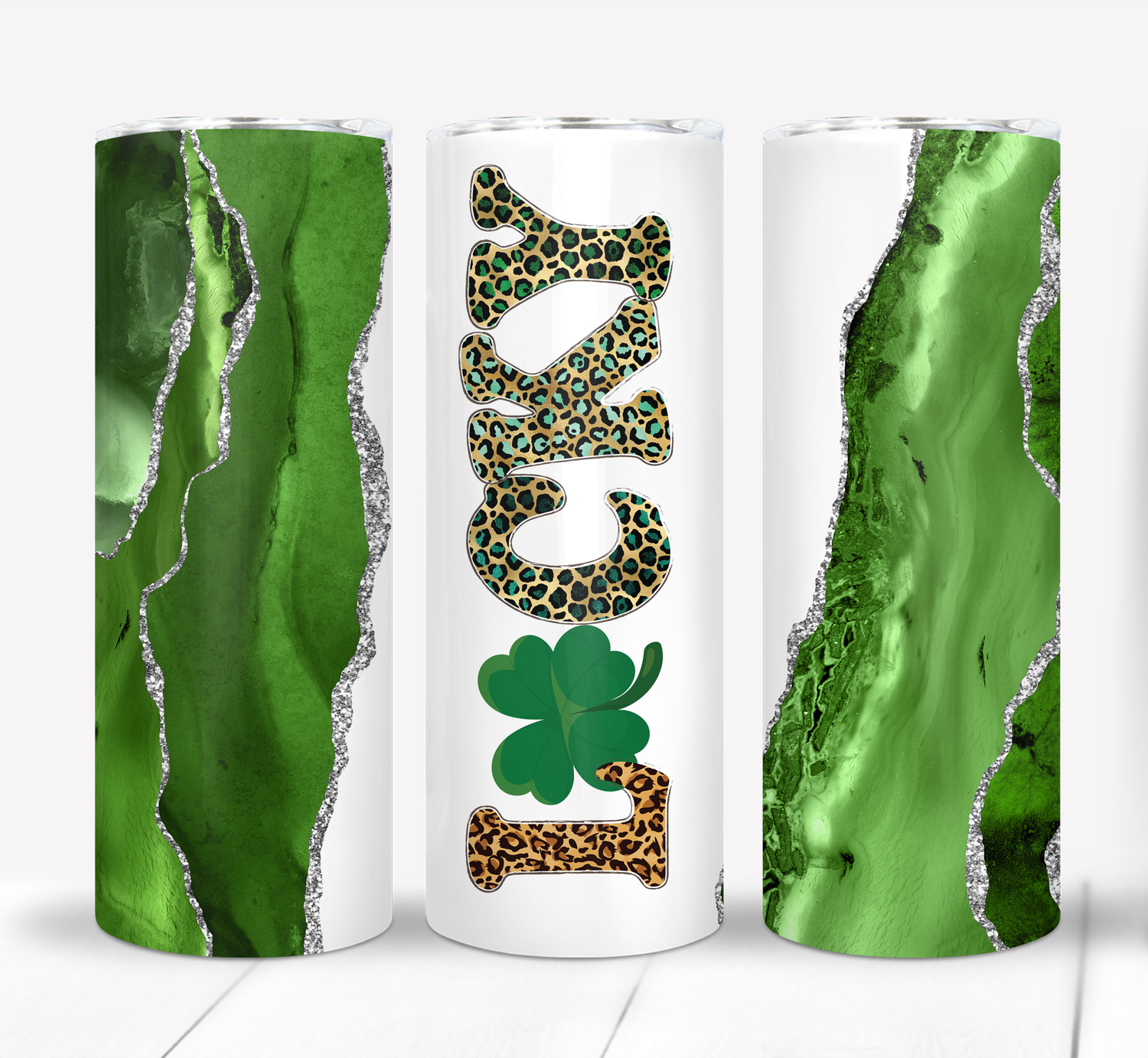 Lucky Shamrock Irish St Patrick&#39;s Day 20 ounce Skinny Tumbler
