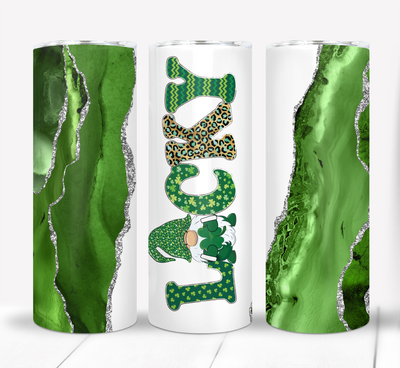 Lucky Gnome Irish St Patrick&#39;s Day 20 ounce Skinny Tumbler