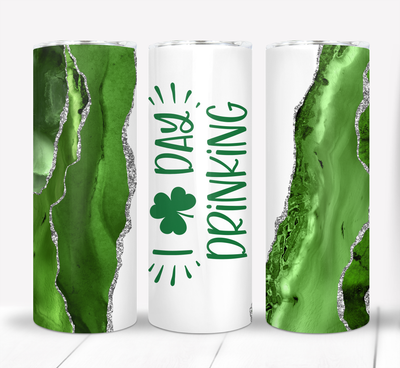 Shamrock Day Drinking Irish pub crawl St Patrick&#39;s Day 20 ounce Skinny Tumbler