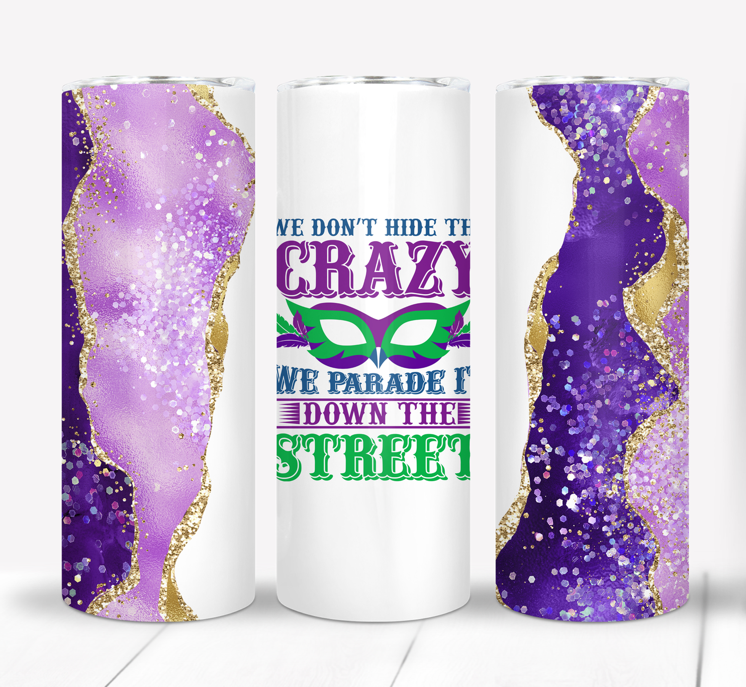 Mardi Gras Parade 20 ounce Skinny Tumbler