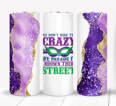 Mardi Gras Parade 20 ounce Skinny Tumbler