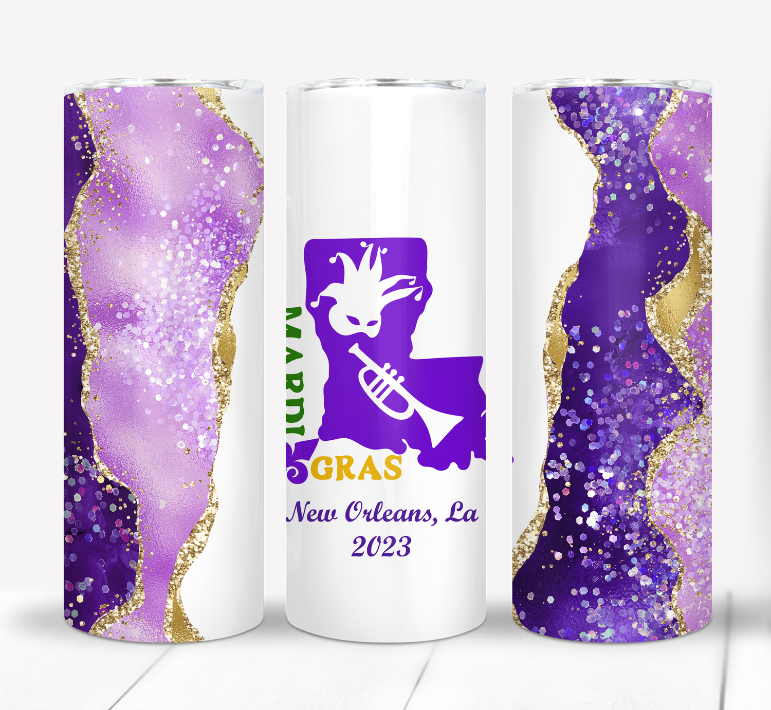 Mardi Gras New Orleans Louisiana 2023 20 ounce Skinny Tumbler
