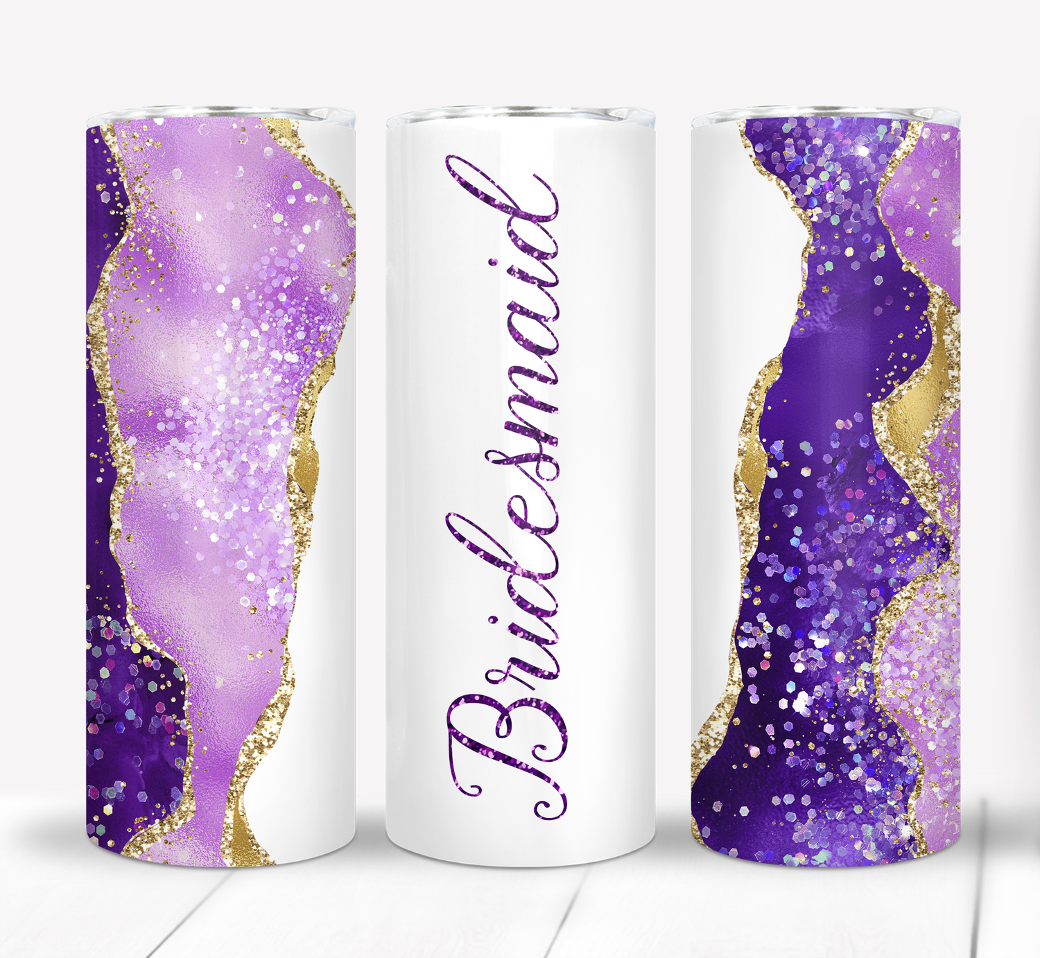 Purple Bridesmaid 20 ounce Skinny Tumbler