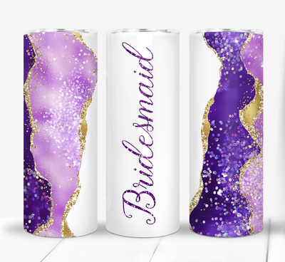 Purple Bridesmaid 20 ounce Skinny Tumbler
