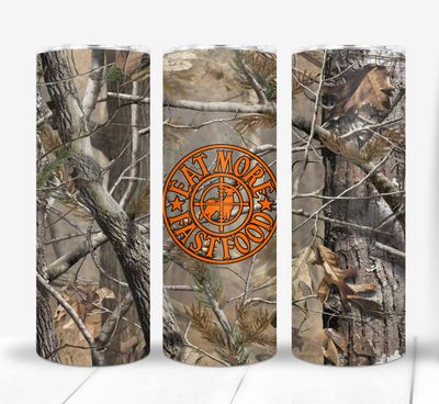 Eat More Fast Food Deer Hunting Camo 20 ounce Skinny Tumbler