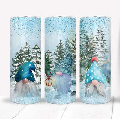 Winter Christmas Gnomes 20 ounce Skinny Tumbler
