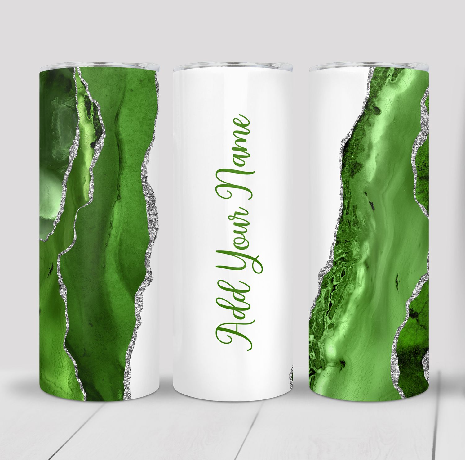 Custom Personalized Marble Print 20 ounce Skinny Tumbler