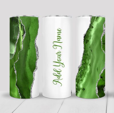 Custom Personalized Marble Print 20 ounce Skinny Tumbler