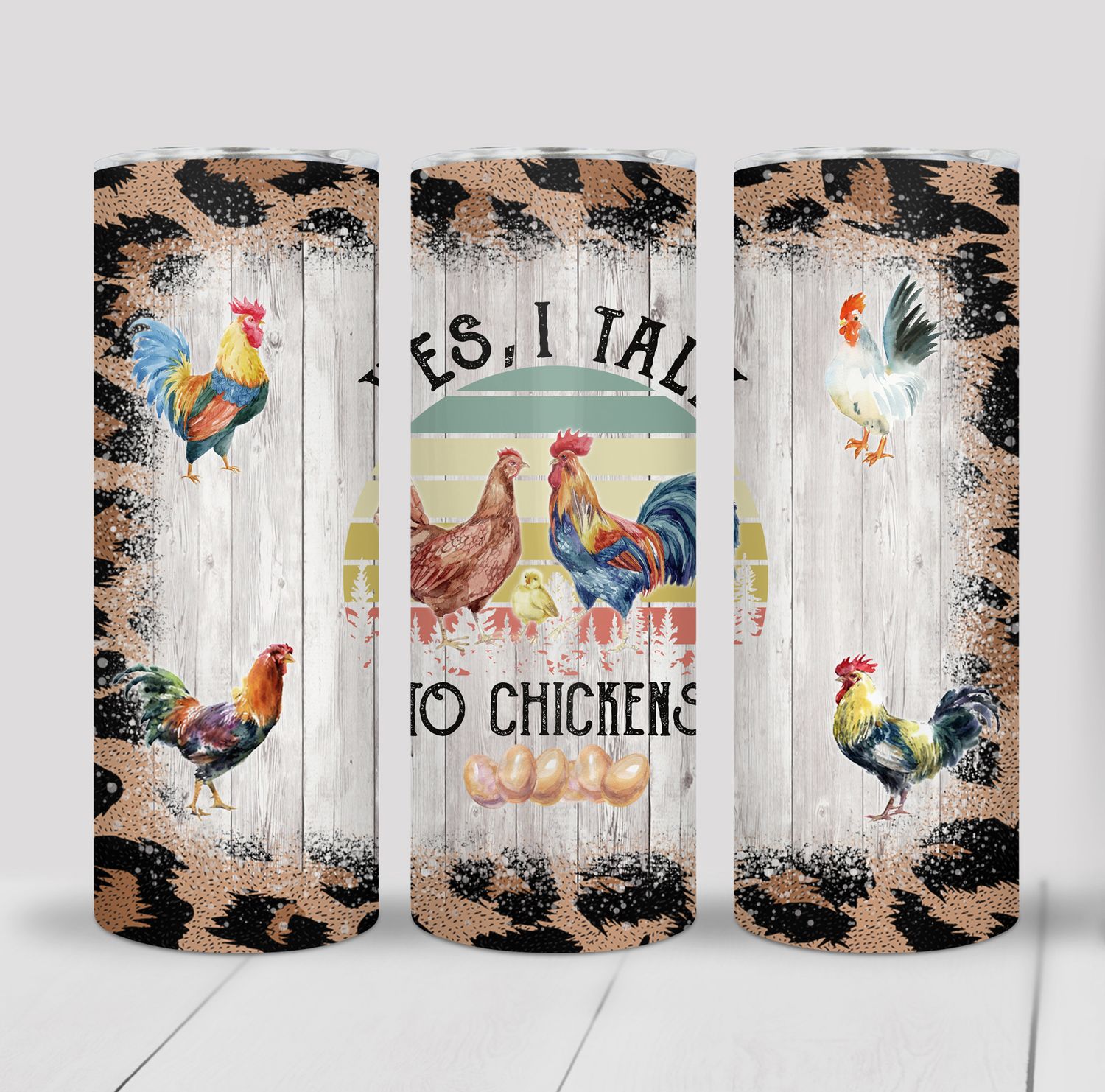 Yes I talk to Chickens Funny Poultry 20 ounce Skinny Tumbler