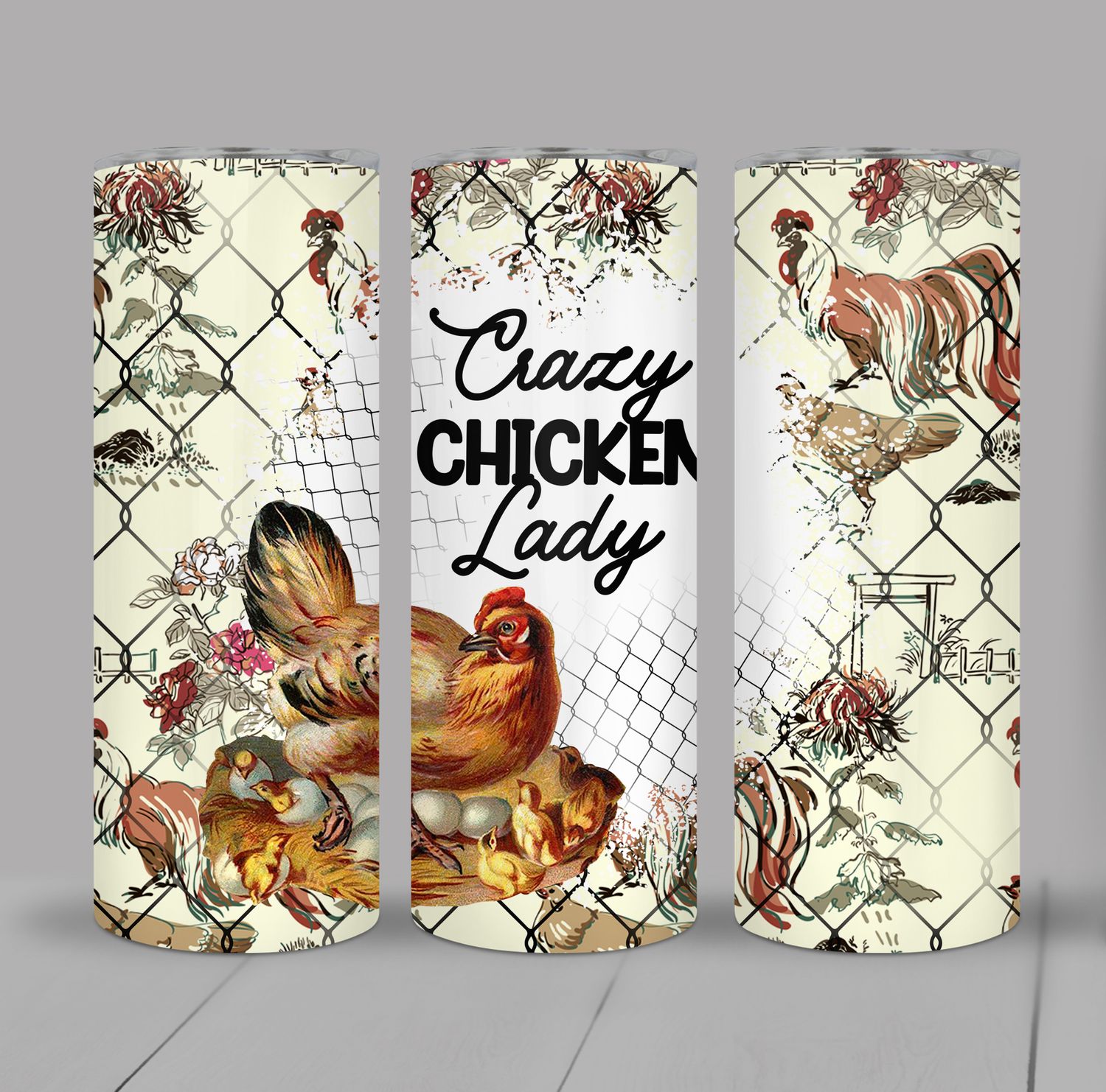 Crazy Chicken Lady 20 ounce Skinny Tumbler
