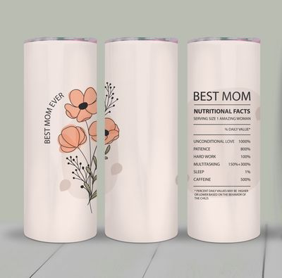 Best Mom Floral Mother&#39;s Day Gift 20 ounce Skinny Tumbler