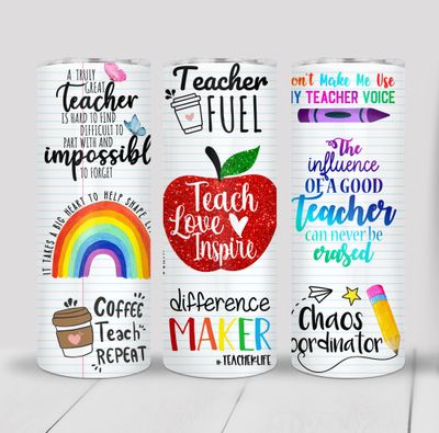 Teacher Inspirational Back to School 20 ounce Skinny Tumbler