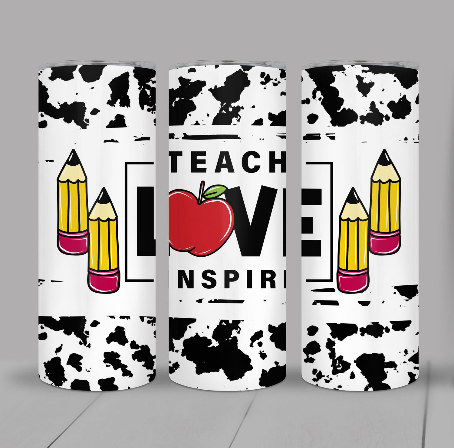 Teach Love Inspire Teacher Inspirational Back to School 20 ounce Skinny Tumbler