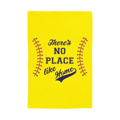 There&#39;s no place like home Softball Themed Garden Flag Welcome Sign
