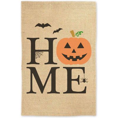 Home Jack O Lantern Halloween Garden Flag Welcome Sign