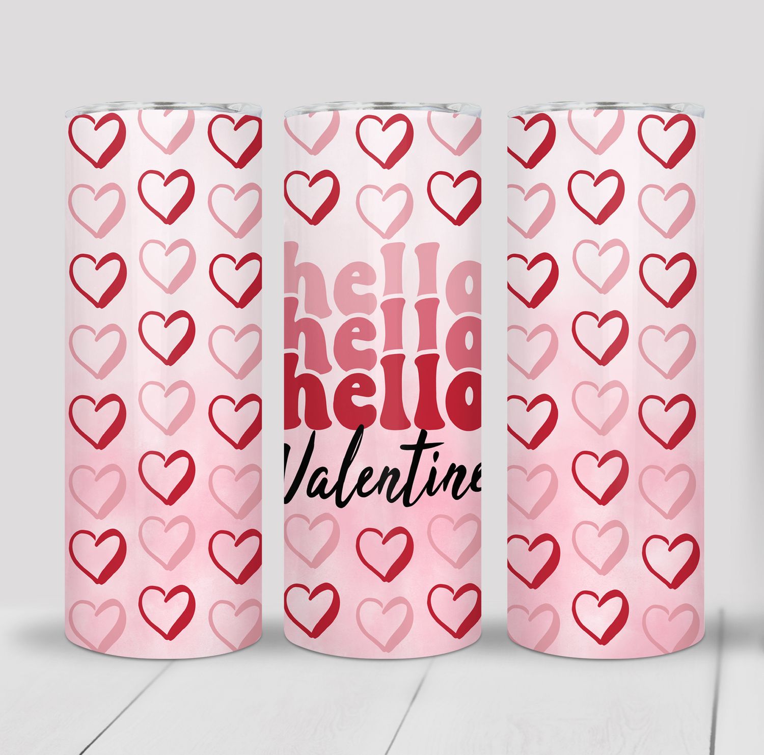Hello Hearts Valentine&#39;s 20 ounce Skinny Tumbler
