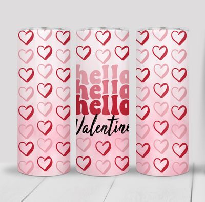 Hello Hearts Valentine&#39;s 20 ounce Skinny Tumbler
