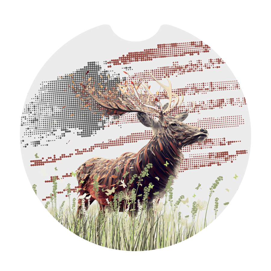 American Flag Patriotic Deer Sandstone Car Coaster